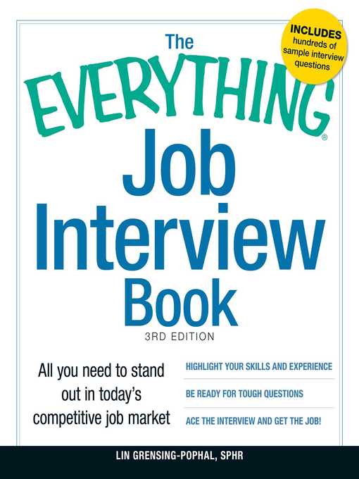 Title details for The Everything Job Interview Book by Lin Grensing-Pophal - Available